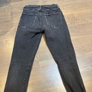 Size 27, AGOLDE black distressed jeans